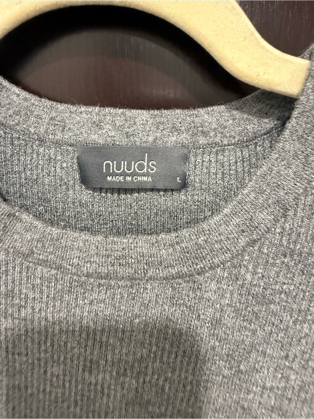 nuuds Heather Gray Ribbed Short Sleeve Knit Top - NWOT - Picture 2 of 4